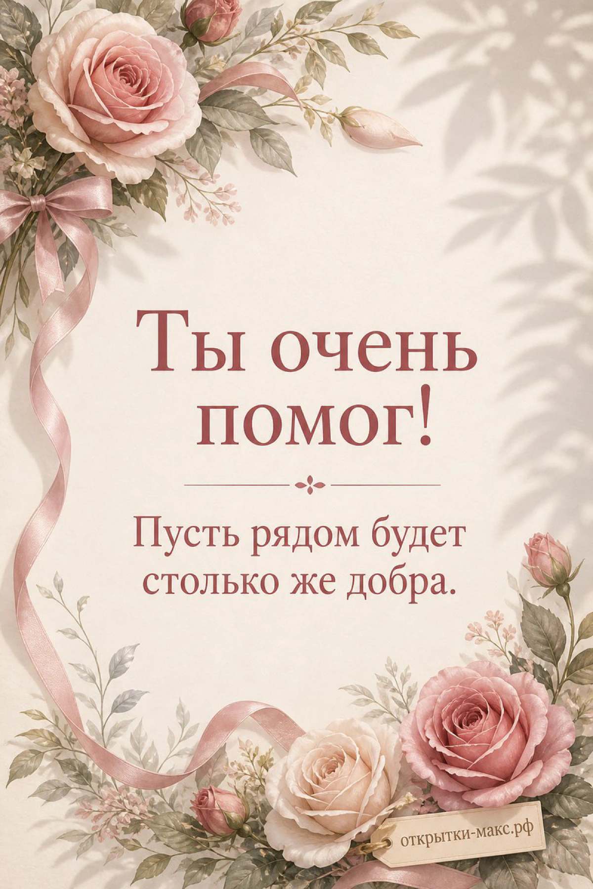 Маленький конверт, цветок и спокойный фон для теплого пожелания