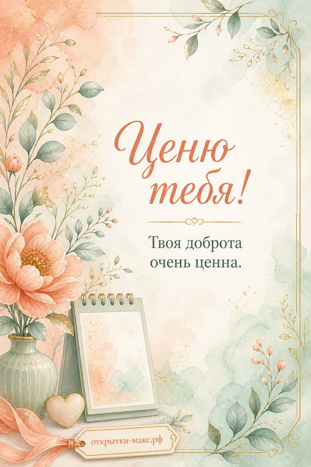 Подарочная лента, конверт и чистая карточка на столе