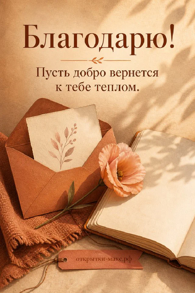 Букет белых ромашек с розовыми цветами в ведёрке, карточка с надписью Благодарю на фоне окна — вариант 8
