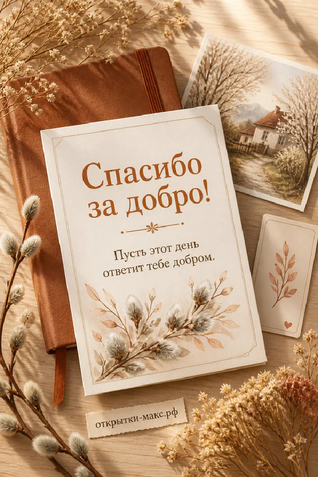 Открытка с текстом прикреплена прищепкой, вокруг лаванда, фиолетовые ленты и печенье-сердечко на бежевом фоне — вариант 2