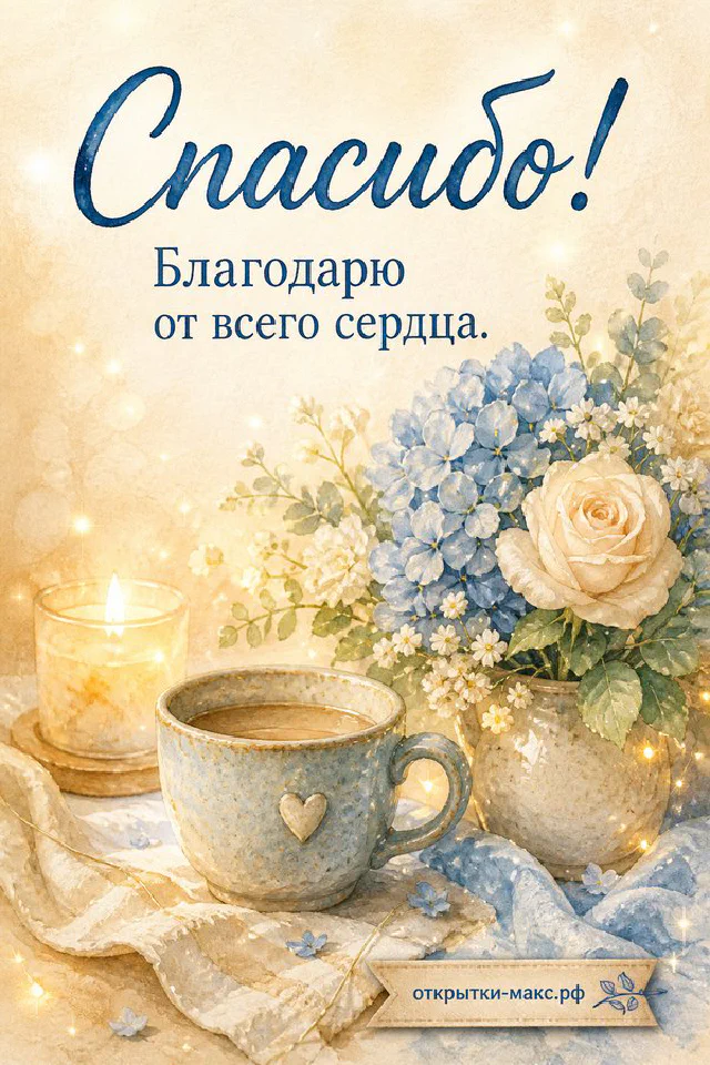 Зимняя открытка с кружкой какао, конвертом и еловыми ветками на фоне заснеженного окна — вариант 3