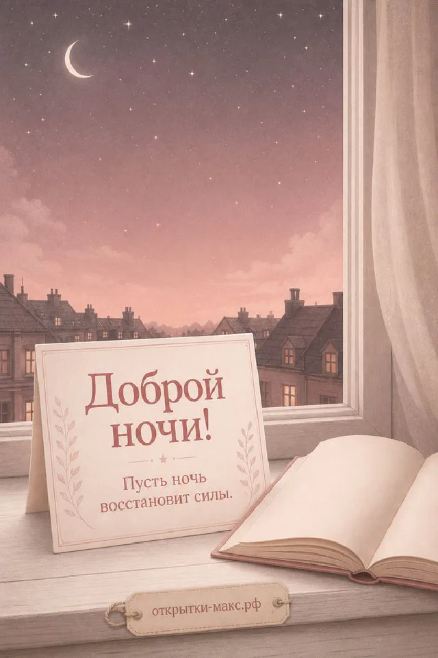 Зимняя акварельная открытка с кружкой горячего чая и снежинкой из пены, зелёным шарфом и ёлочными ветками у окна со снегом — вариант 3