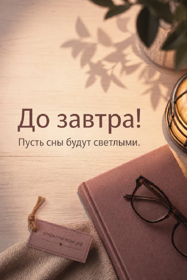 Розовые розы в белой вазе, фарфоровая чашка чая и конверт с надписью До завтра — вариант 3