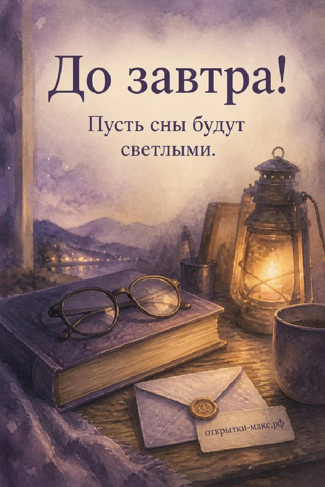 Розовые розы в белой вазе, фарфоровая чашка чая и конверт с надписью До завтра — вариант 2