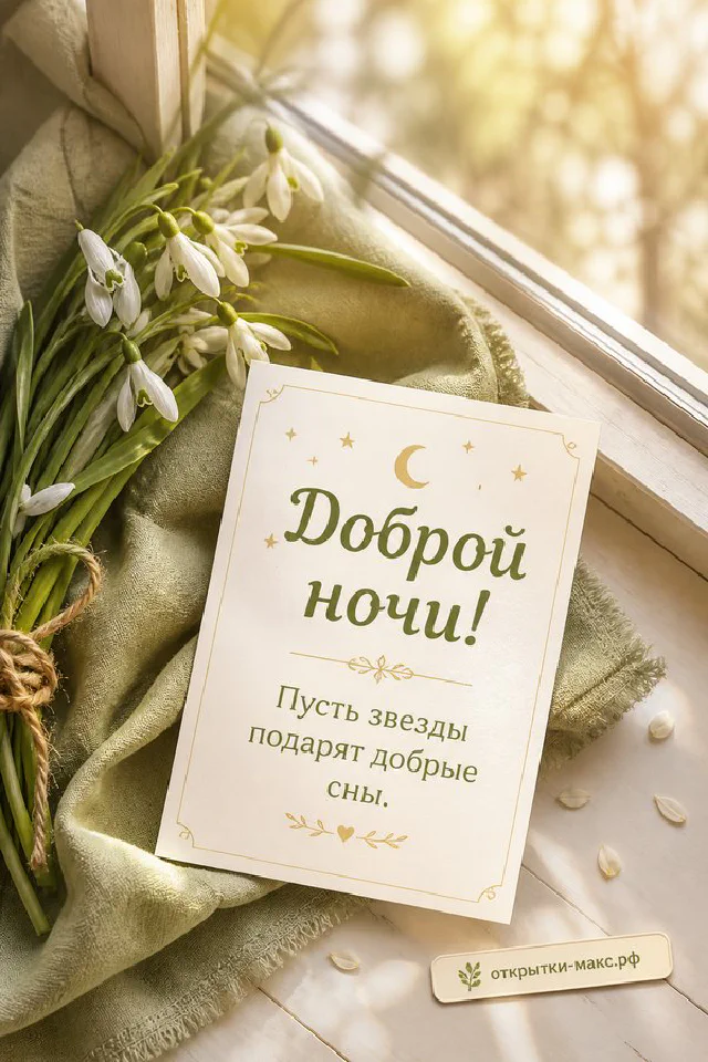 Крафтовый конверт со звёздами и цветок георгина карамельного цвета на бежевом фоне — вариант 3