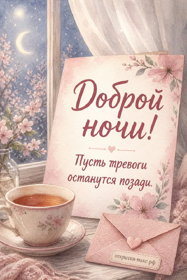 Фиолетовая кружка кофе с забавными глазками и открытка с овечкой в ночном колпаке — вариант 2