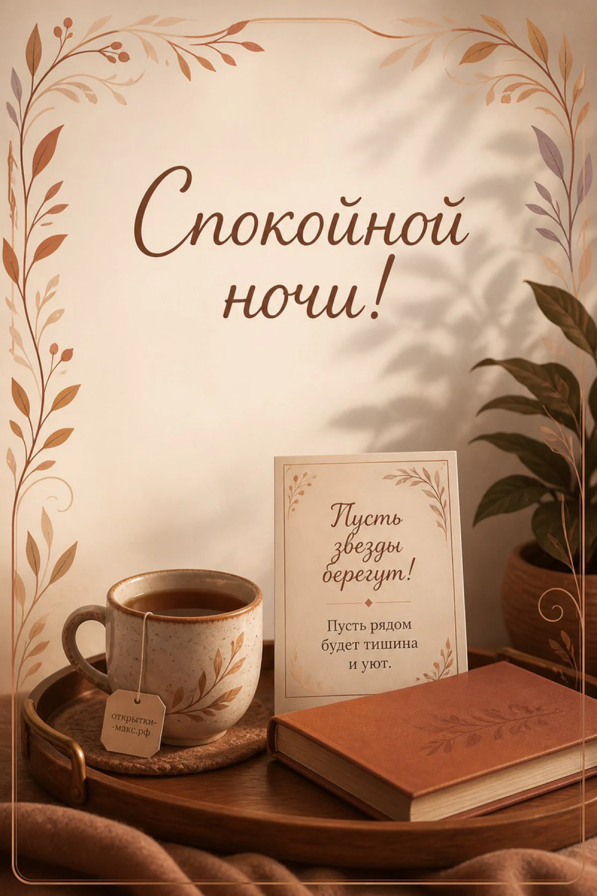 Две чашки, маленькое бумажное сердце и аккуратная открытка