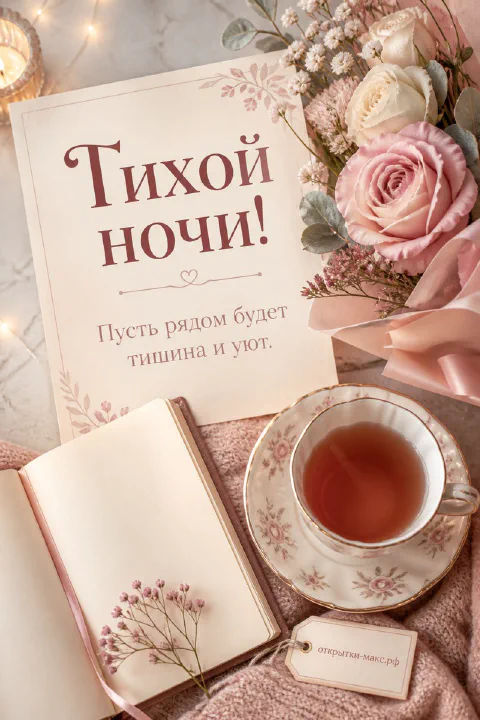 Изящная бумажная открытка на светлом столе с мягкой ботанической рамкой