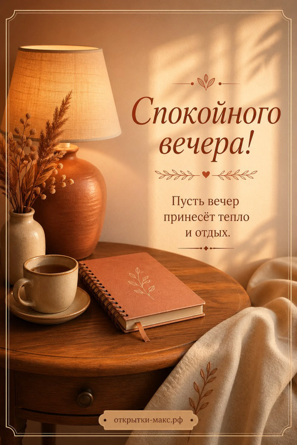 Чистая композиция с красивой рамкой из веточек и свободным полем для текста