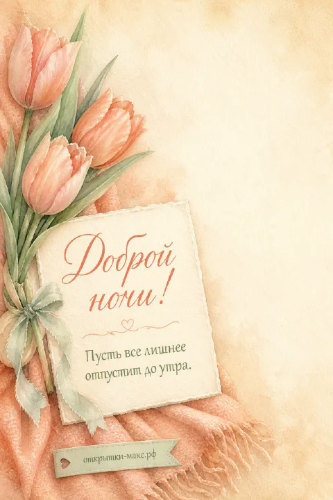 Маленький конверт, цветок и спокойный фон для теплого пожелания