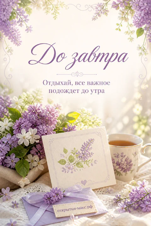 Маленький конверт, цветок и спокойный фон для теплого пожелания