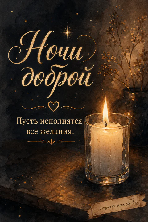 Горящая белая свеча в прозрачном стеклянном стакане и веточки сухоцветов в вазочке на тёмном деревянном столе