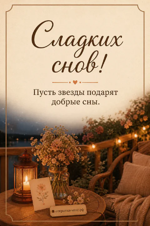 Ночное окно с луной, чашка травяного чая и аккуратная открытка