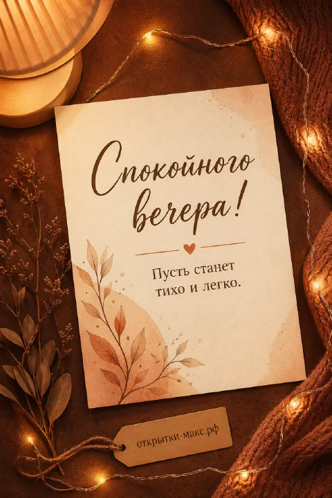 Открытая бумажная открытка с добрыми словами рядом с чашкой чая