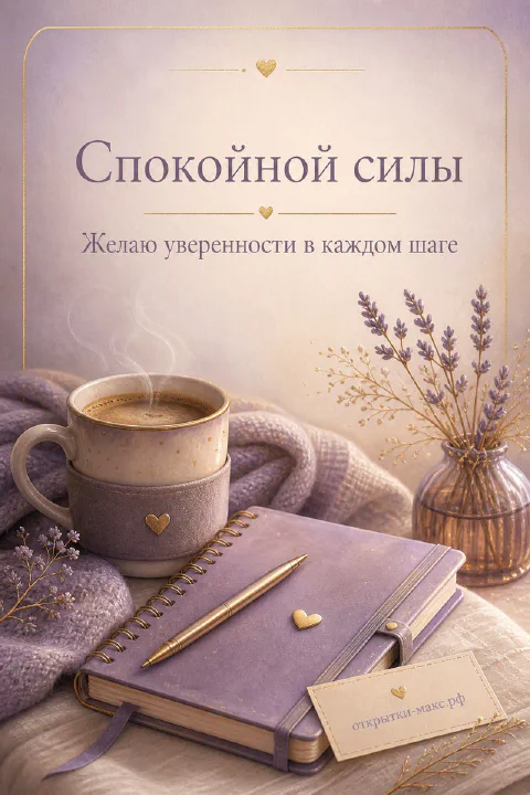 Открытая бумажная открытка с добрыми словами рядом с чашкой чая