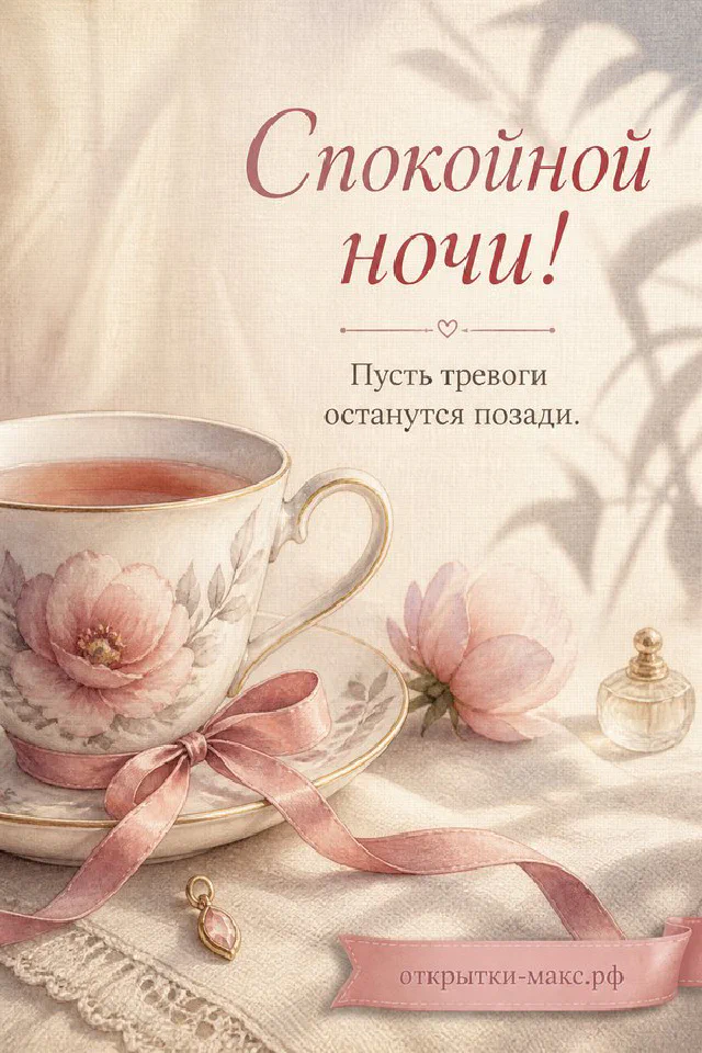 Розовая чашка чая с бантиком, ваза с нежными розами и вязаный плед на мягкой поверхности — вариант 4