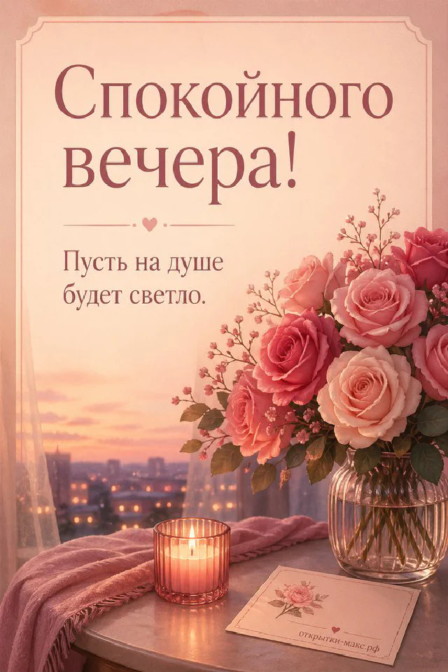 Круглая настольная лампа, кружка кофе, ноутбук и вазочка с ветками на фоне закатного неба в окне — вариант 6