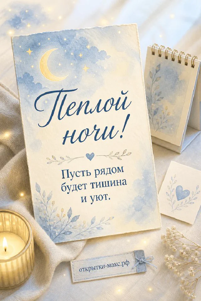 Открытка с текстом на фоне зелёного вязаного пледа с жёлтым кленовым листом и осенним декором — вариант 3