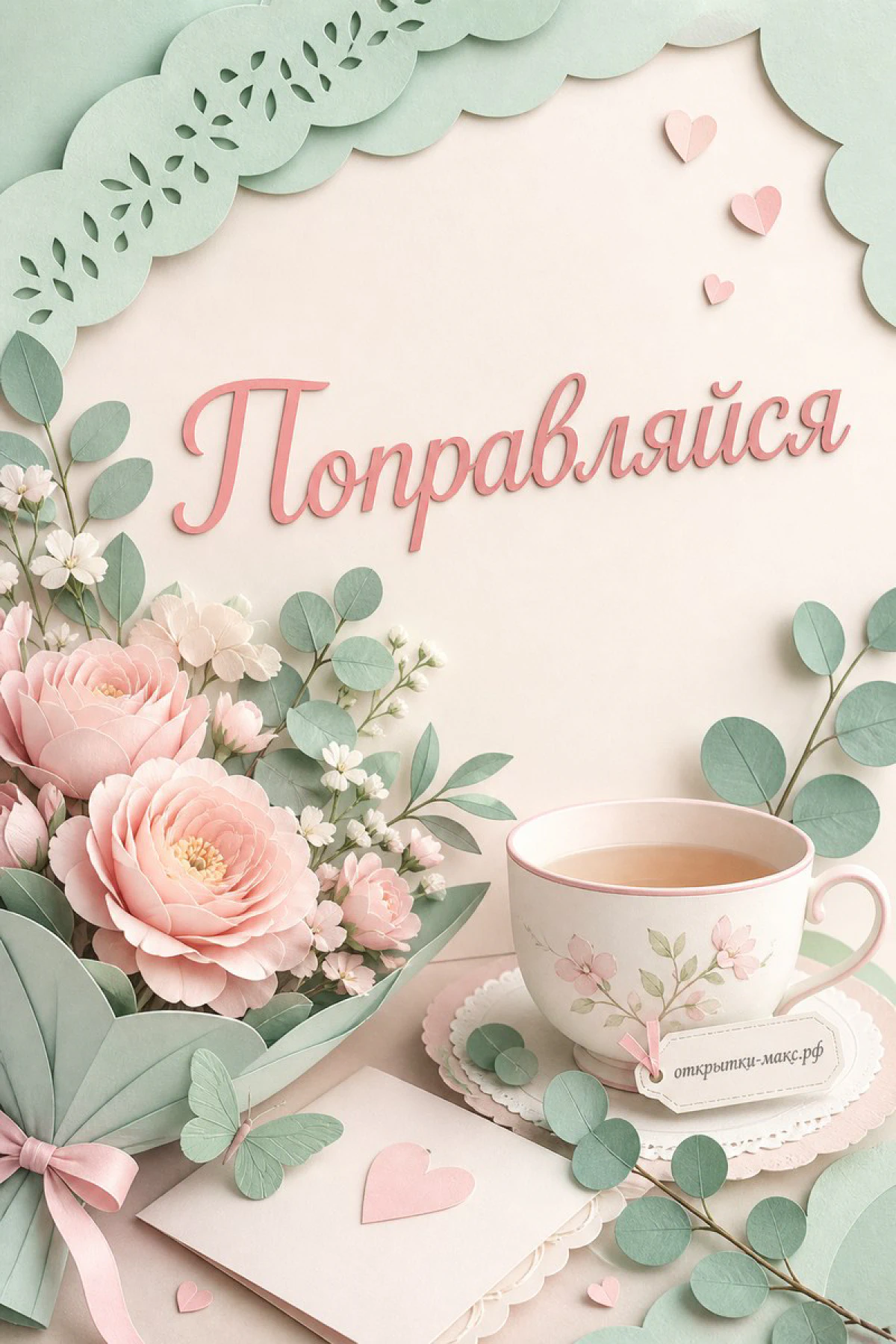Мягкий плед, травяной чай и чистое поле для пожелания здоровья