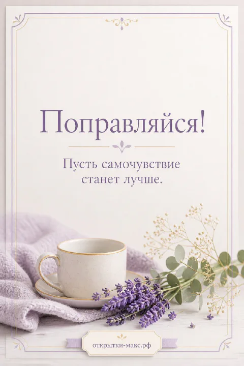 Мягкий плед, травяной чай и чистое поле для пожелания здоровья