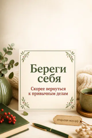 Открытая бумажная открытка с добрыми словами рядом с чашкой чая