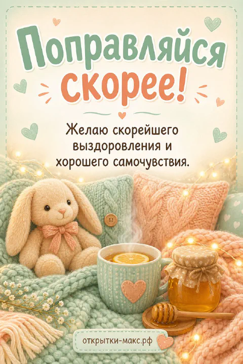 Плюшевый бежевый зайка, кружка чая с лимоном и банка мёда на вязаном пледе