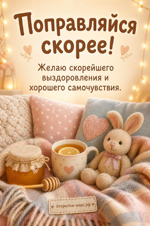 Солнечное окно, букетик и открытка с заботливым текстом
