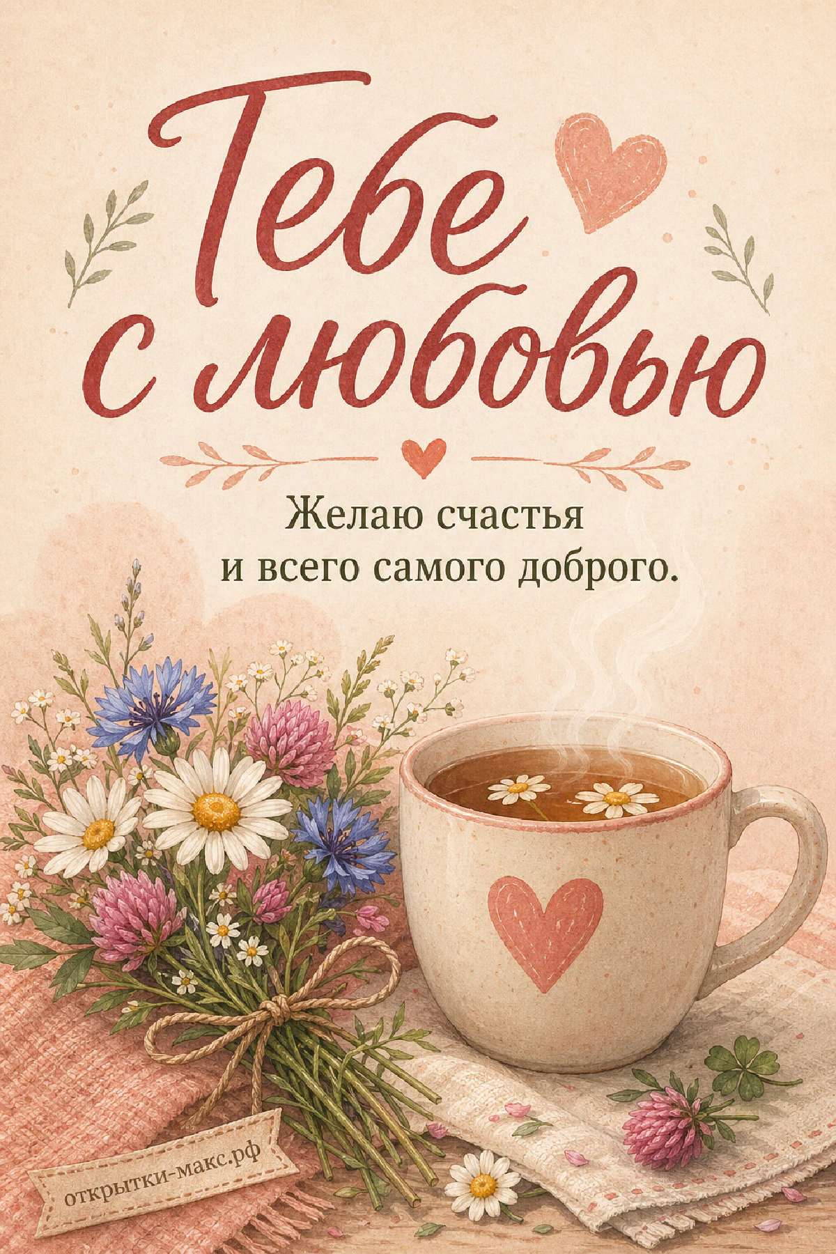 С любовью — чашка чая и полевые цветы