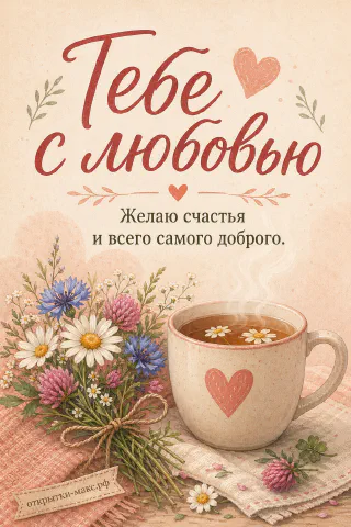 С любовью — чашка чая и полевые цветы