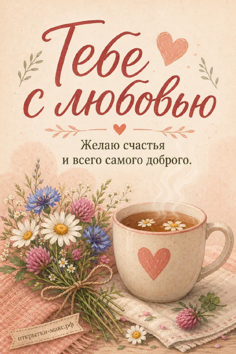 С любовью — чашка чая и полевые цветы