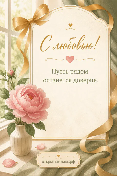 Две чашки, маленькое бумажное сердце и нежная открытка