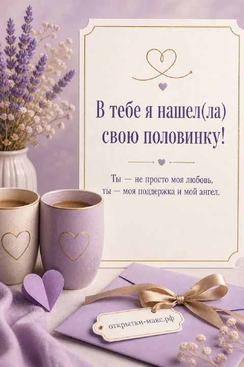 Две чашки рядом, мягкое сердце из бумаги и чистое поле для признания
