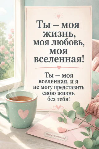 Две чашки рядом, мягкое сердце из бумаги и чистое поле для признания