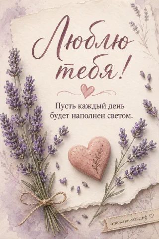 С любовью — лаванда и маленькое сердечко