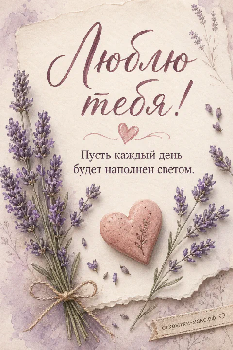 С любовью — лаванда и маленькое сердечко