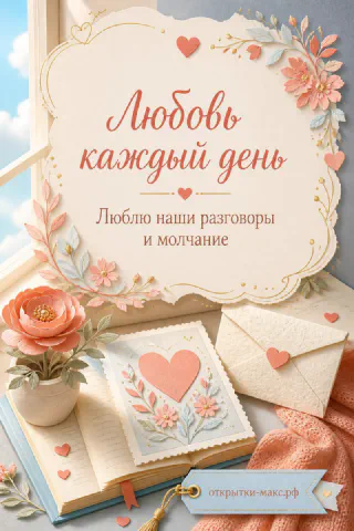 Нежная записка, роза, конверт и открытка для любимого человека