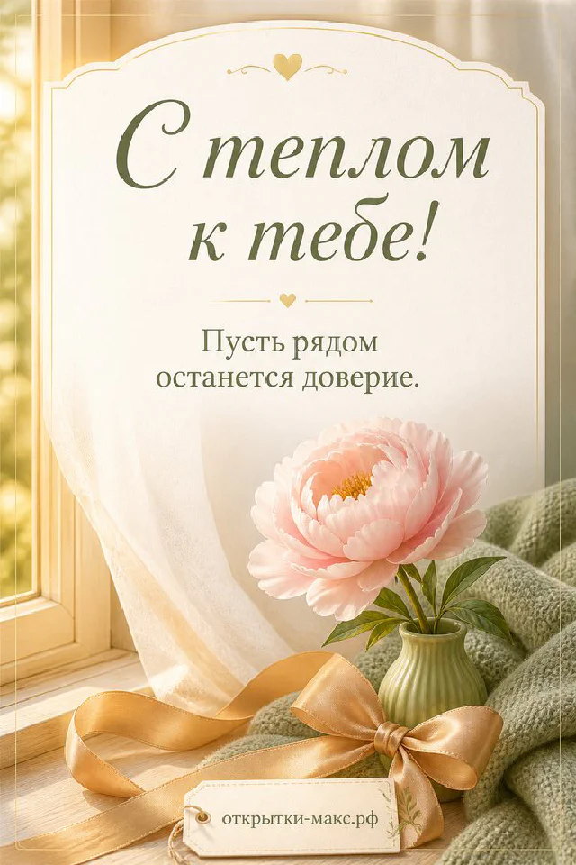 Книга с розовым сердечком и лентой рядом с горшком цветов в узорной розовой рамке — вариант 2