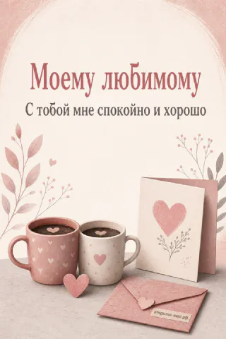 Сердце из бумаги, свеча и открытка на светлой ткани