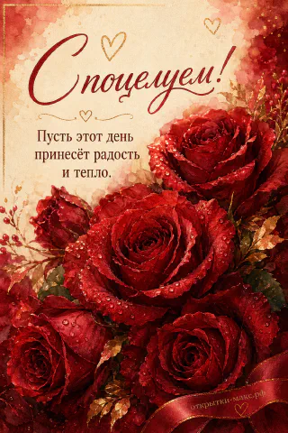 С поцелуем — алые розы