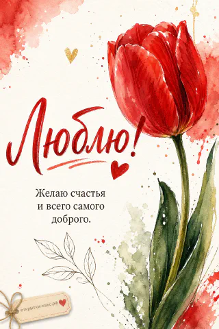 Я тебя люблю — алый тюльпан
