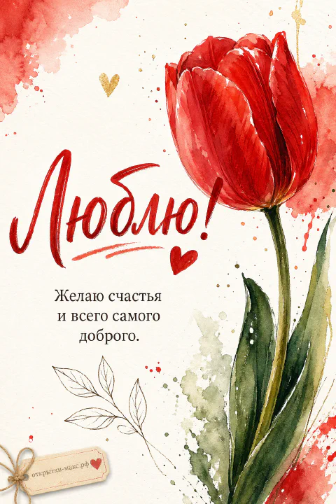 Я тебя люблю — алый тюльпан