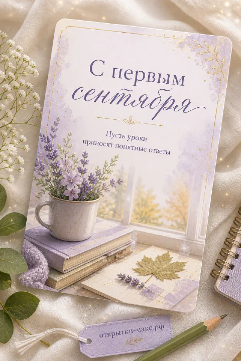 Стопка книг с лавандой в кружке, осенним листиком и карандашом на мягком фоне