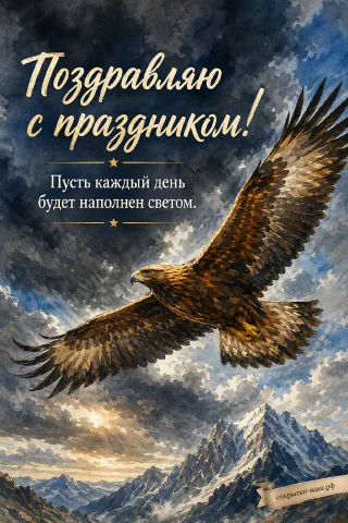 23 февраля — горный орёл в полёте