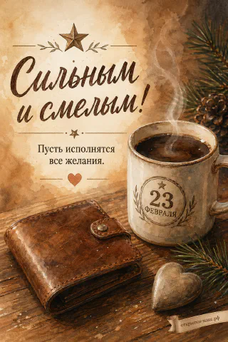 23 февраля — открытка мужу от всей семьи