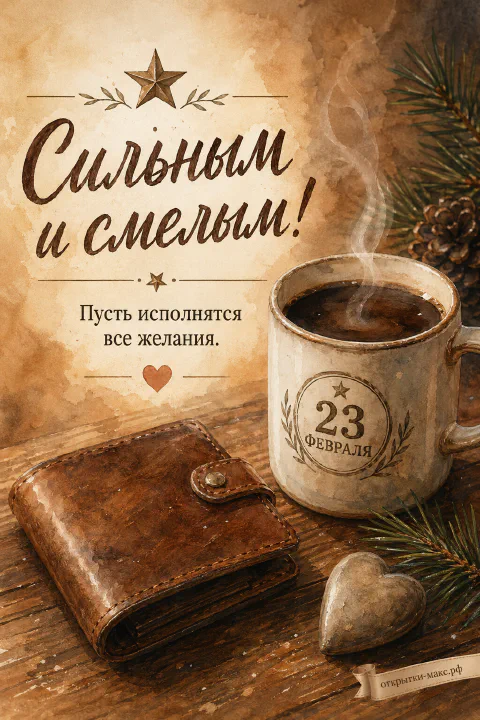 23 февраля — открытка мужу от всей семьи