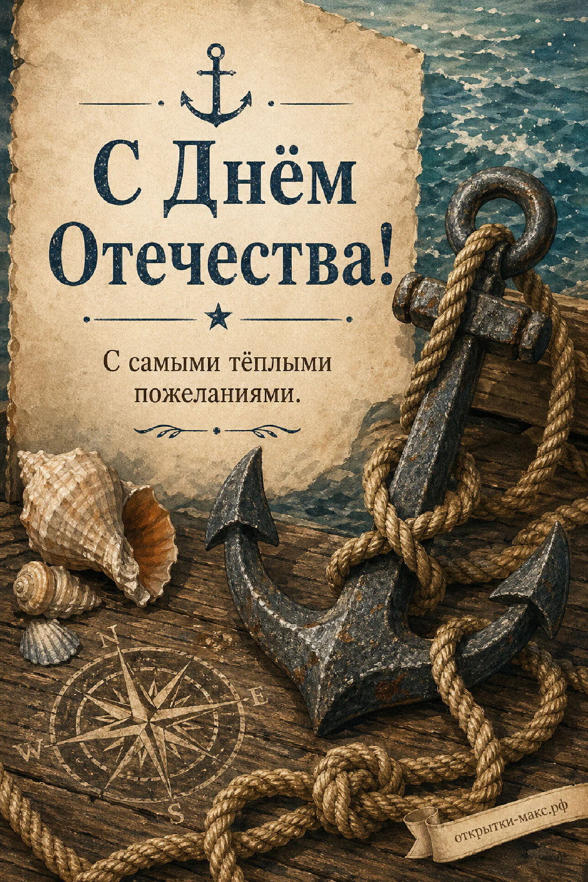 23 февраля — якорь и морские узлы