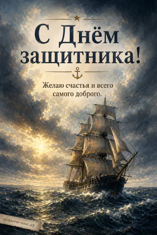 23 февраля — корабль в море