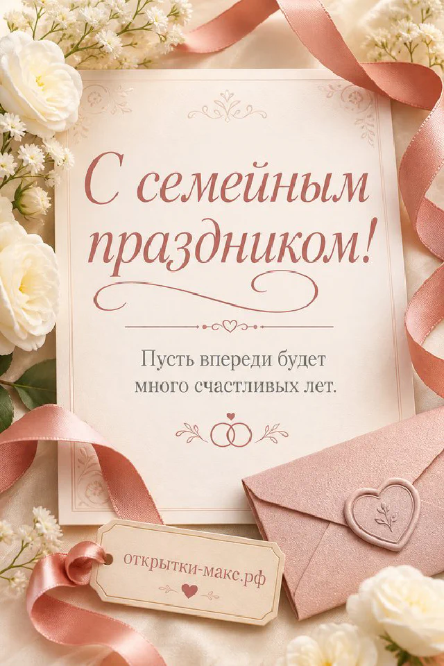 Золотые обручальные кольца, белые розы и лавандовые ленты на бежевом фоне с открыткой-сердечком — вариант 5