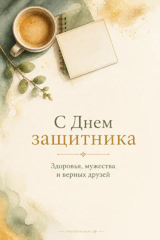 Чашка кофе и блокнот на акварельном фоне в оливковых и золотых тонах с веткой листьев