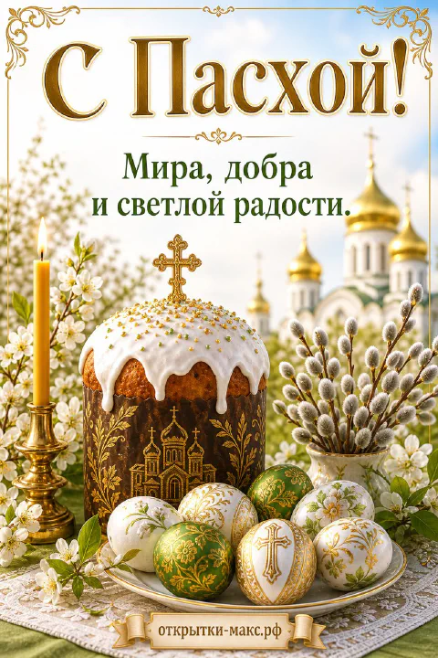 Аккуратная открытка с красивой композицией и свободным полем для текста